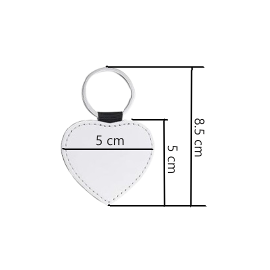 Personalizza: portachiavi cuore in pelle PU 5x5 cm