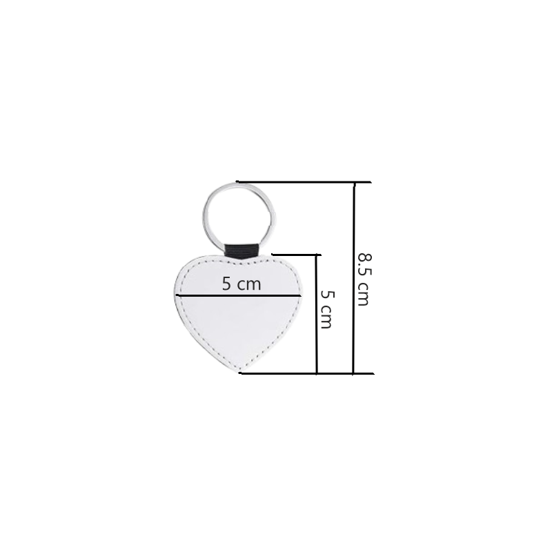 Personalizza: portachiavi cuore in pelle PU 5x5 cm