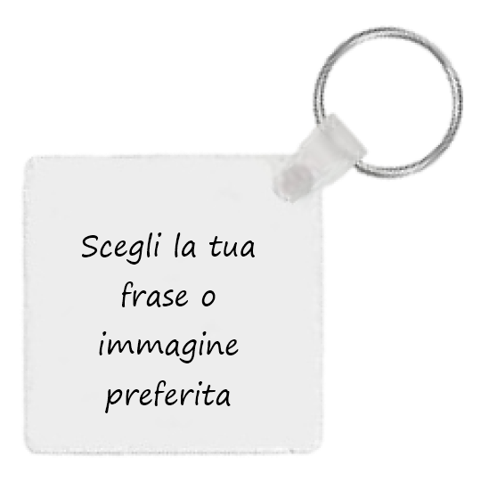 Personalizza: portachiavi quadrato in fibra di legno 5x5 cm