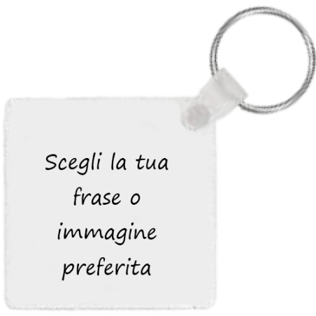Personalizza: portachiavi quadrato in fibra di legno 5x5 cm