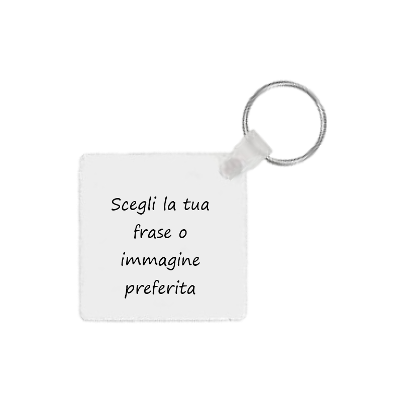 Personalizza: portachiavi quadrato in fibra di legno 5x5 cm
