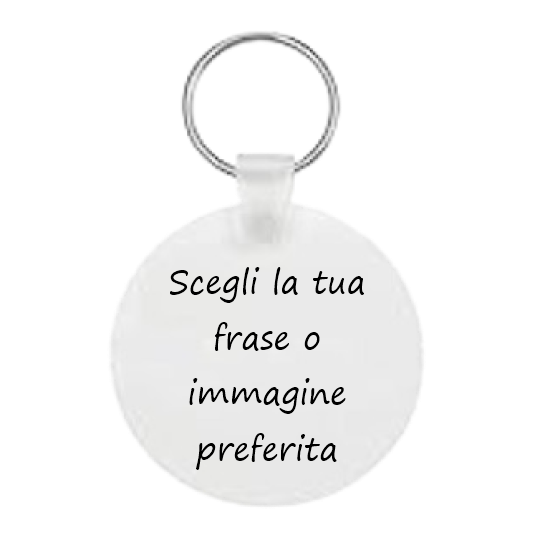 Personalizza: portachiavi cerchio in fibra di legno 5x5 cm