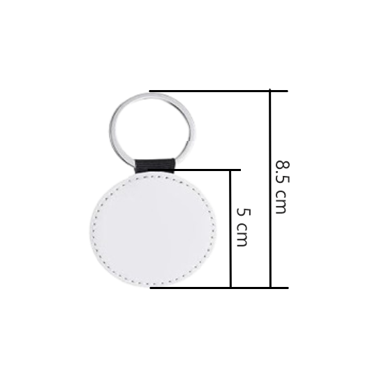 Personalizza: portachiavi cerchio in pelle PU 5x5 cm