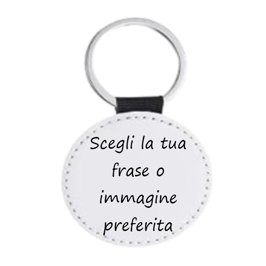 Personalizza: portachiavi cerchio in pelle PU 5x5 cm