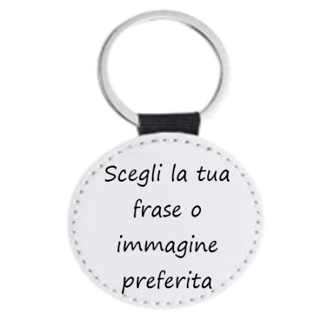 Personalizza: portachiavi cerchio in pelle PU 5x5 cm