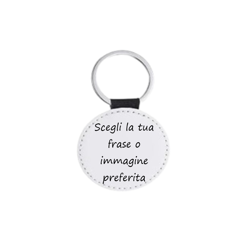 Personalizza: portachiavi cerchio in pelle PU 5x5 cm