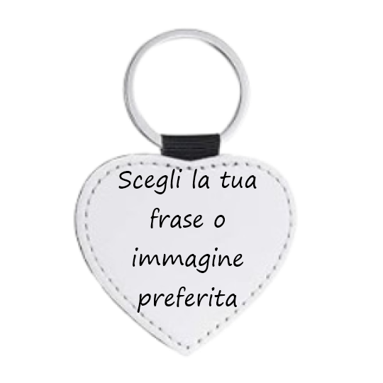 Personalizza: portachiavi cuore in pelle PU 5x5 cm
