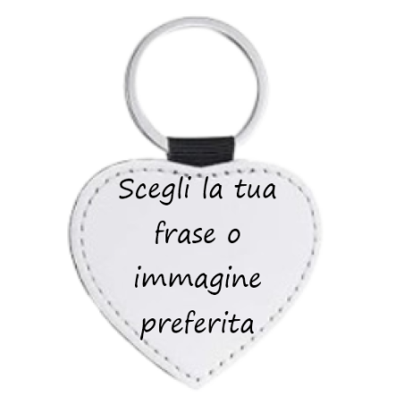 Personalizza: portachiavi cuore in pelle PU 5x5 cm
