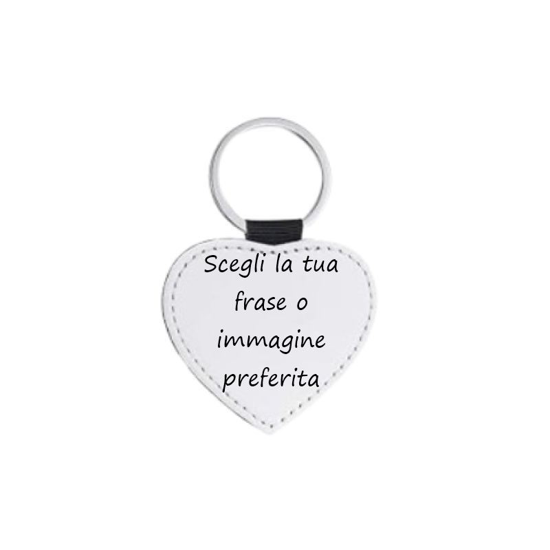 Personalizza: portachiavi cuore in pelle PU 5x5 cm