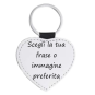 Personalizza: portachiavi cuore in pelle PU 5x5 cm