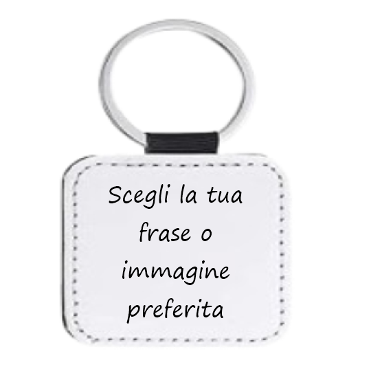 Personalizza: portachiavi quadrato in pelle PU 5x5 cm