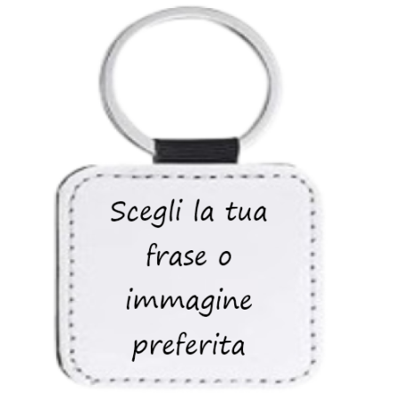 Personalizza: portachiavi quadrato in pelle PU 5x5 cm