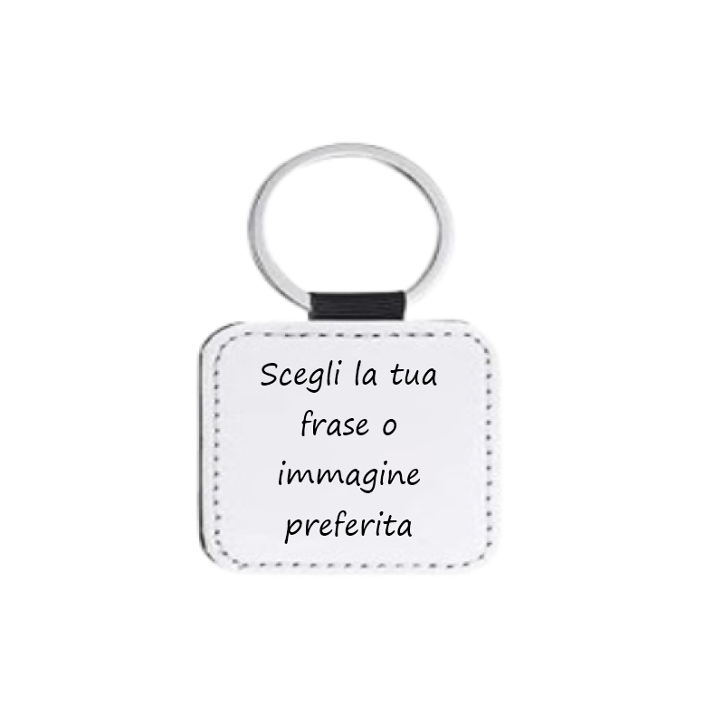 Personalizza: portachiavi quadrato in pelle PU 5x5 cm