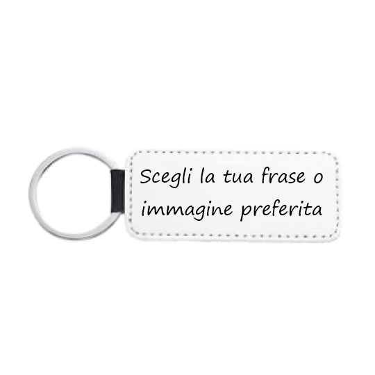Personalizza: portachiavi rettangolare in pelle PU 8x4 cm