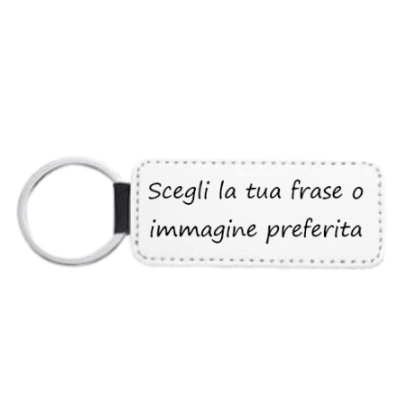 Personalizza: portachiavi rettangolare in pelle PU 8x4 cm