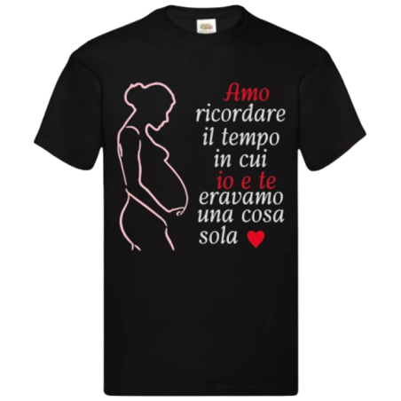 Maglietta: amo ricordare il tempo in cui io e te eravamo una cosa sola (nera - femmina)