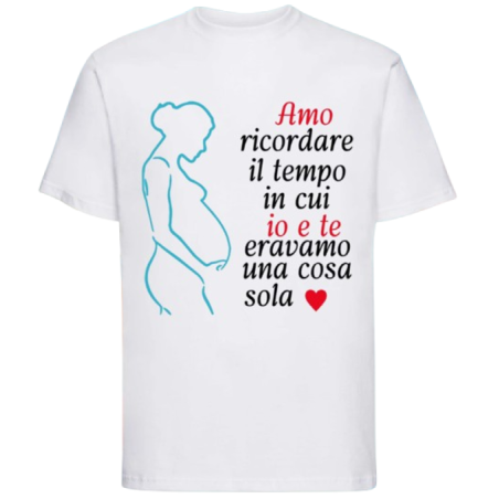 Maglietta: amo ricordare il tempo in cui io e te eravamo una cosa sola (bianca - maschio)