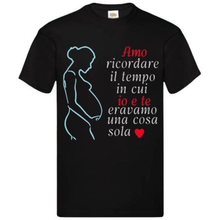 Maglietta: amo ricordare il tempo in cui io e te eravamo una cosa sola (nera - maschio)