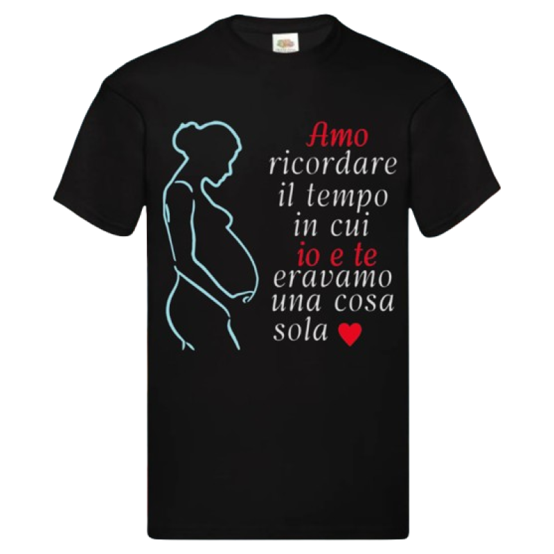 Maglietta: amo ricordare il tempo in cui io e te eravamo una cosa sola (nera - maschio)
