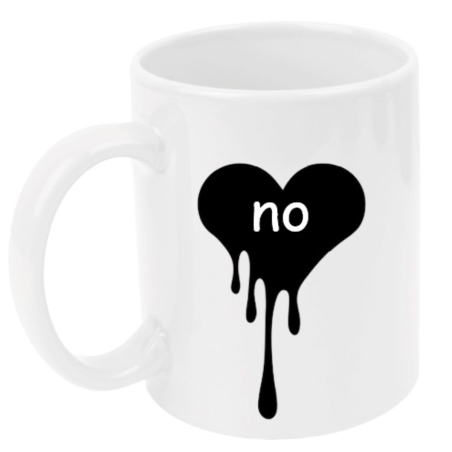 Tazza: cuore infranto nero