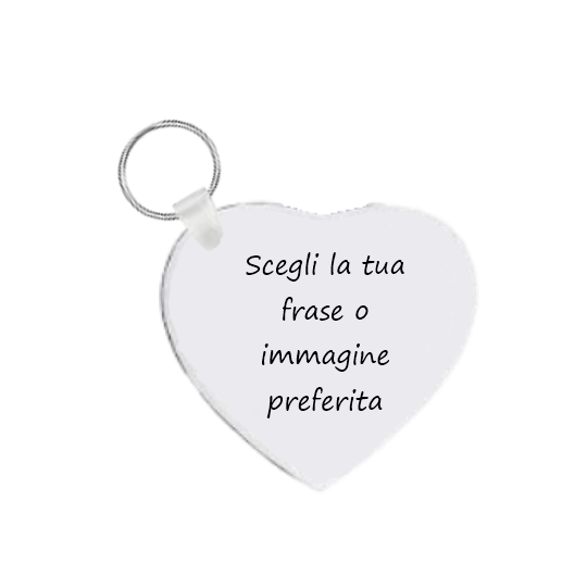 Personalizza: portachiavi cuore in fibra di legno 5x5 cm