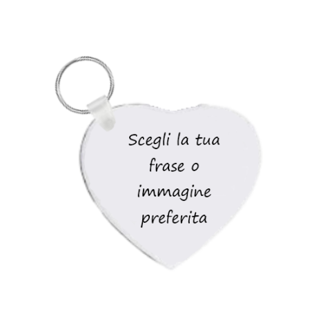 Personalizza: portachiavi cuore in fibra di legno 5x5 cm